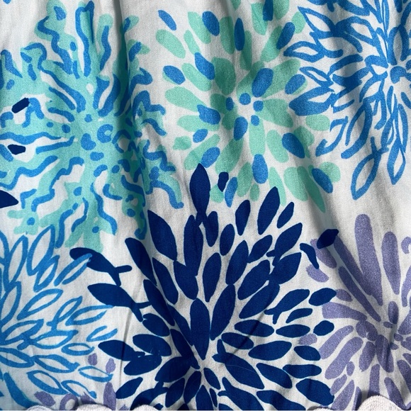 🩵 SAIL TO SABLE PURPLE BLUE WHITE RUFFLE SLEEVE RIC RACK TRIM MIDI DRESS! - Picture 9 of 14